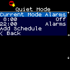 Widget, quiet mode: alarms