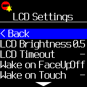 LCD Options menu