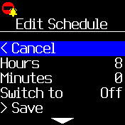 Edit Schedule menu